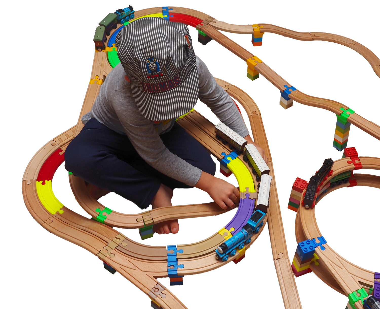 Thomas track and Lego Duplo advanced layout open ended toy