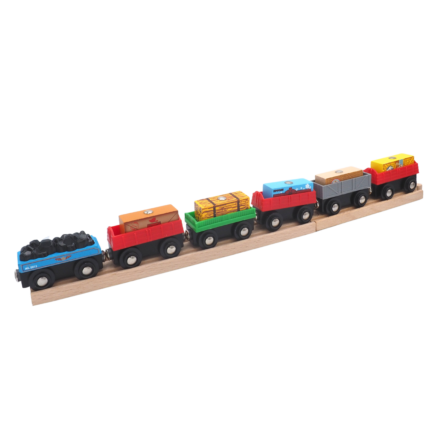 6 pack of Wooden Tenders for Wooden Train Tracks