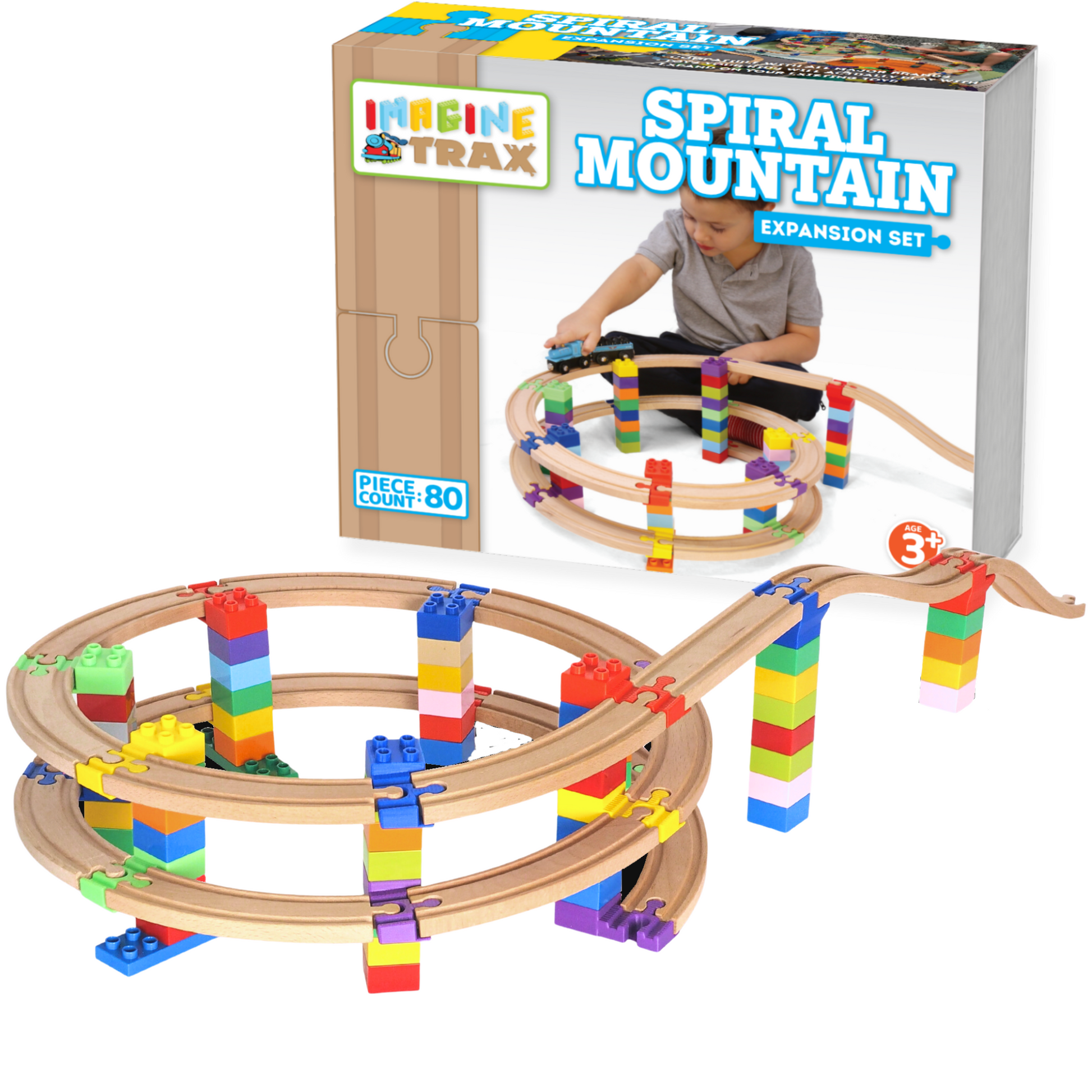 Spiral wooden online train track
