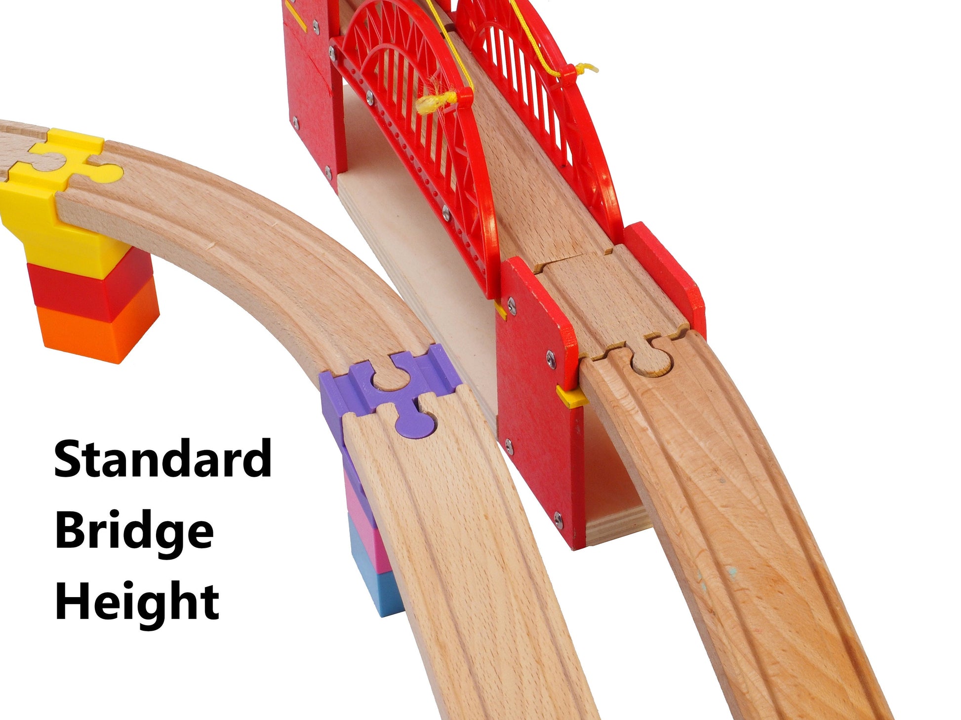 Wood Train Track Single Connector Set | Brio Duplo Thomas Ikea Raisers, Wood Toy,  Christmas Present, Creative Holiday Gift for Kids