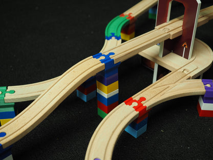 Wood Train Track Single Connector Set | Brio Duplo Thomas Ikea Raisers, Wood Toy,  Christmas Present, Creative Holiday Gift for Kids